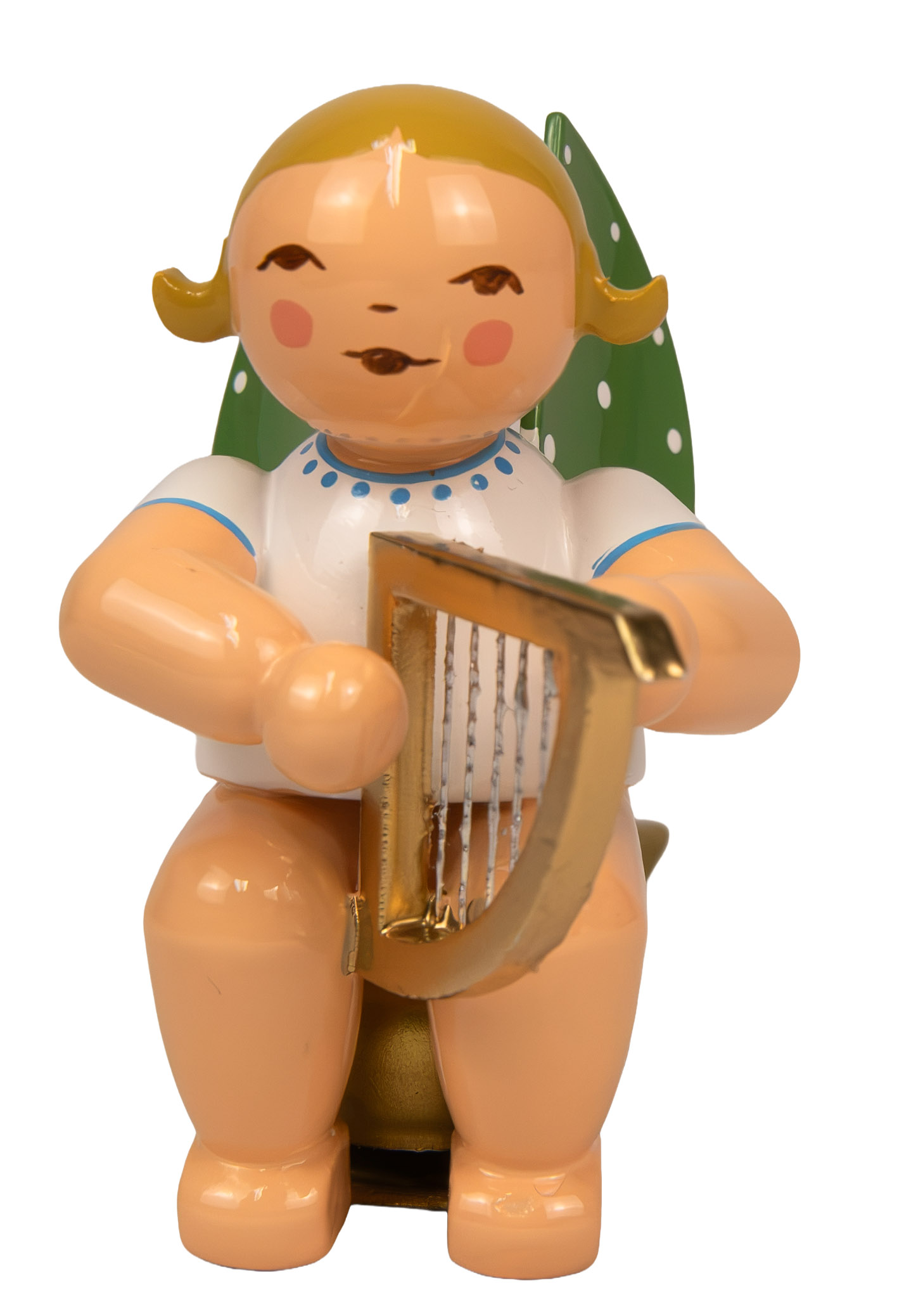 Engel mit Harfe, auf Klemme, blond