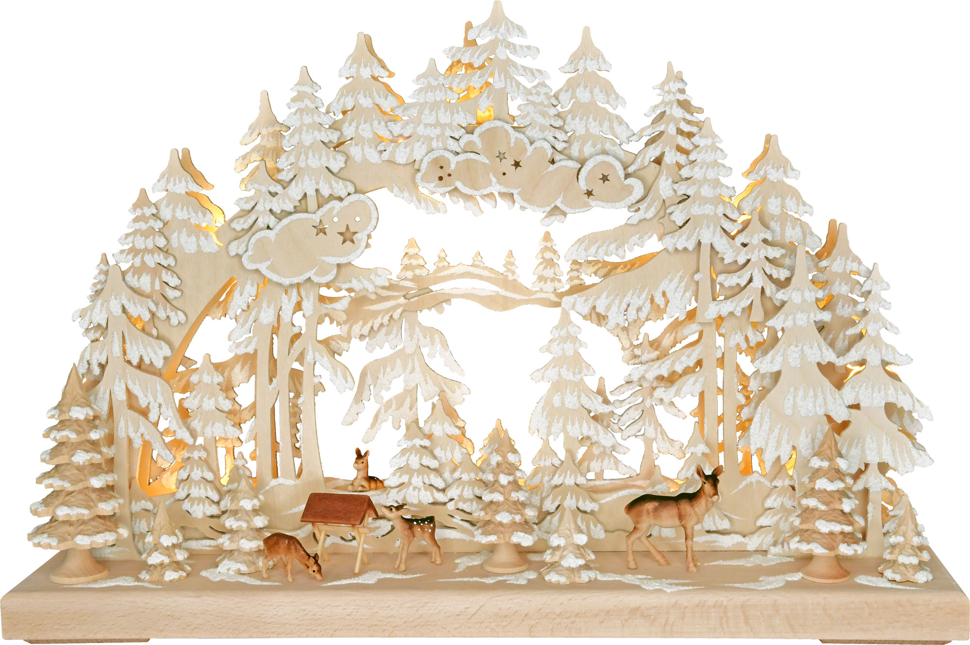 3D-Schwibbogen kl. Rehe auf der Lichtung Raureif