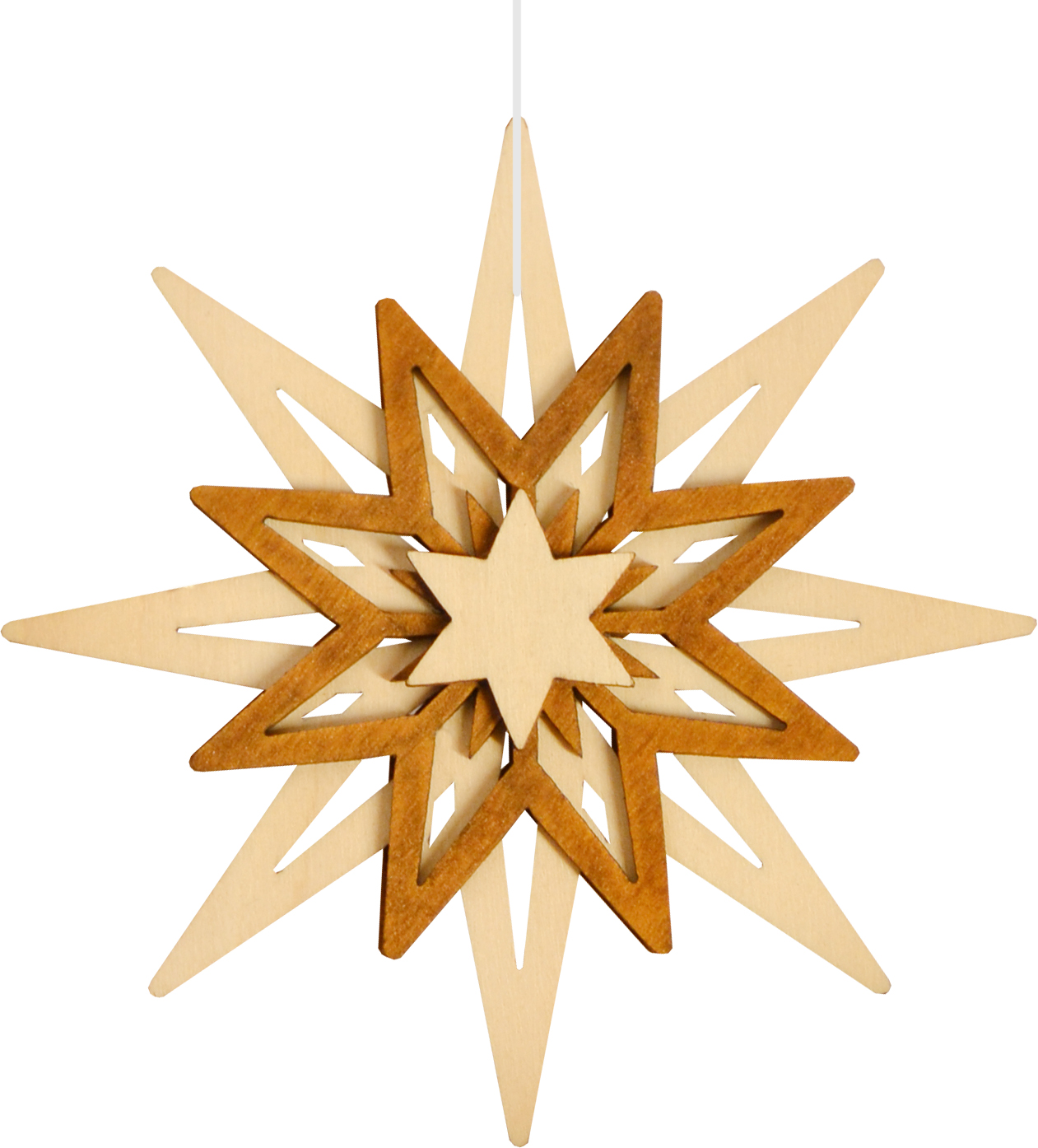 Large natural/light brown star tree decoration for hanging