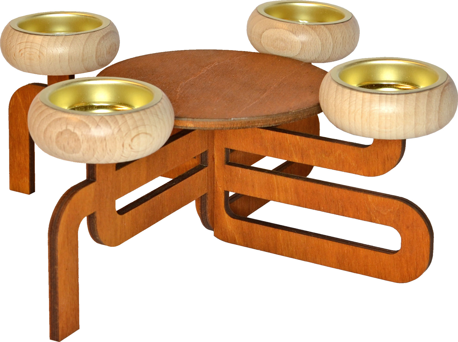 Candlestick, brown, unassembled