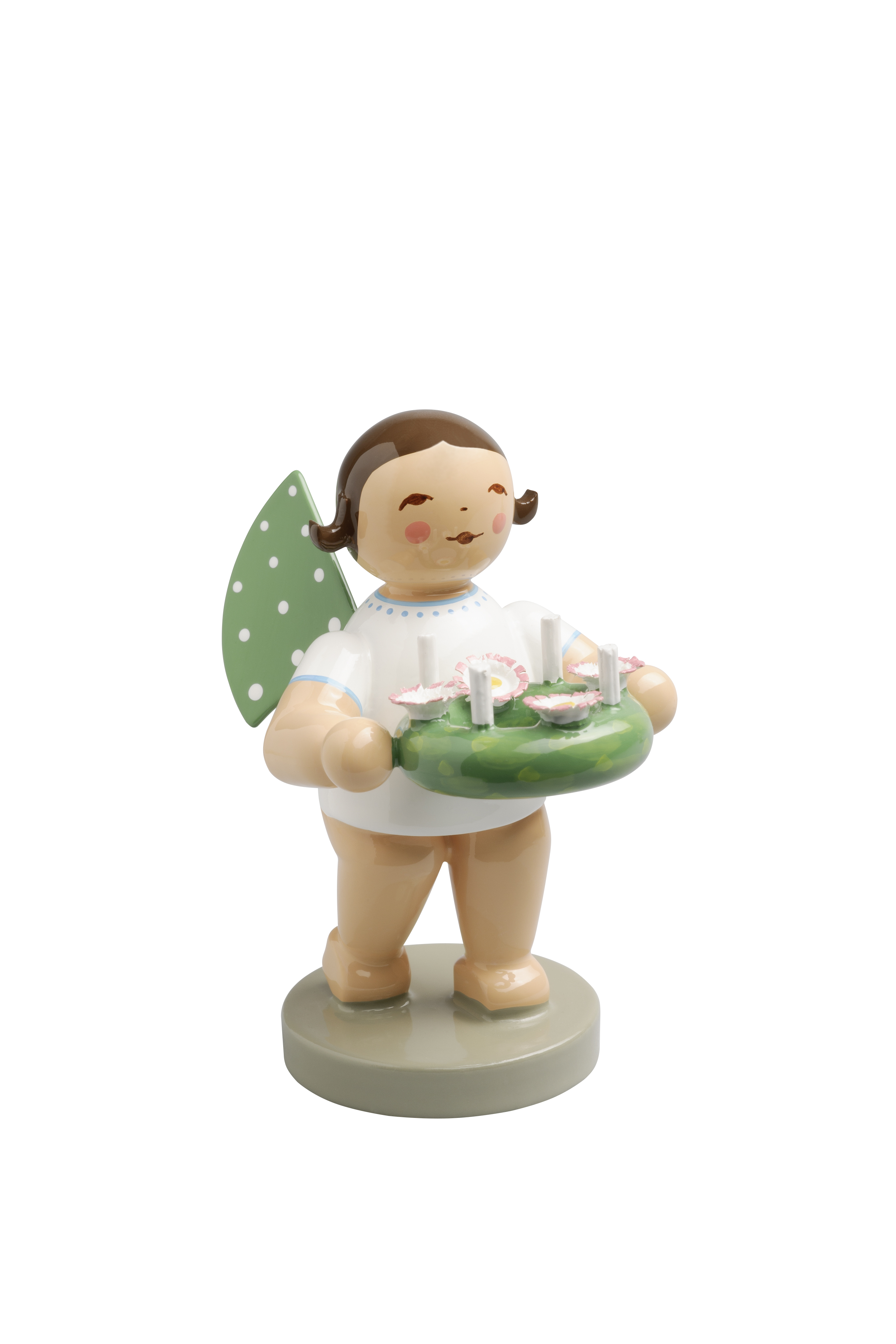 Engel mit Kranz, dunkles Haar