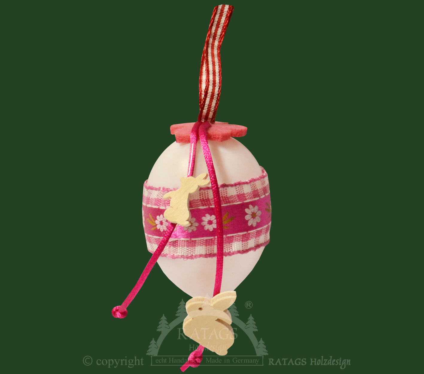 Décoration pour sapin Œuf de Pâques en plastique, avec accessoires