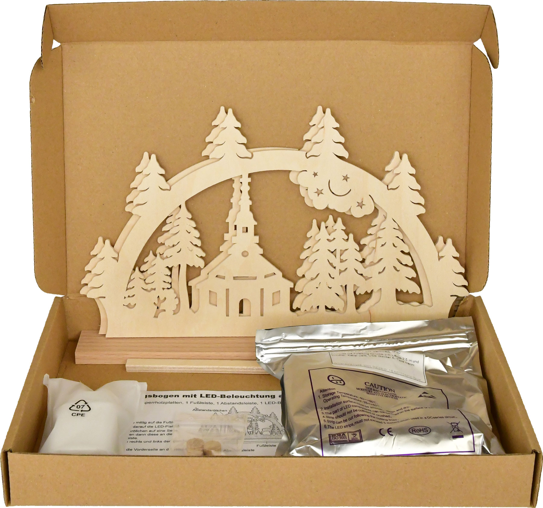 LED candle arch for crafting Seiffen church