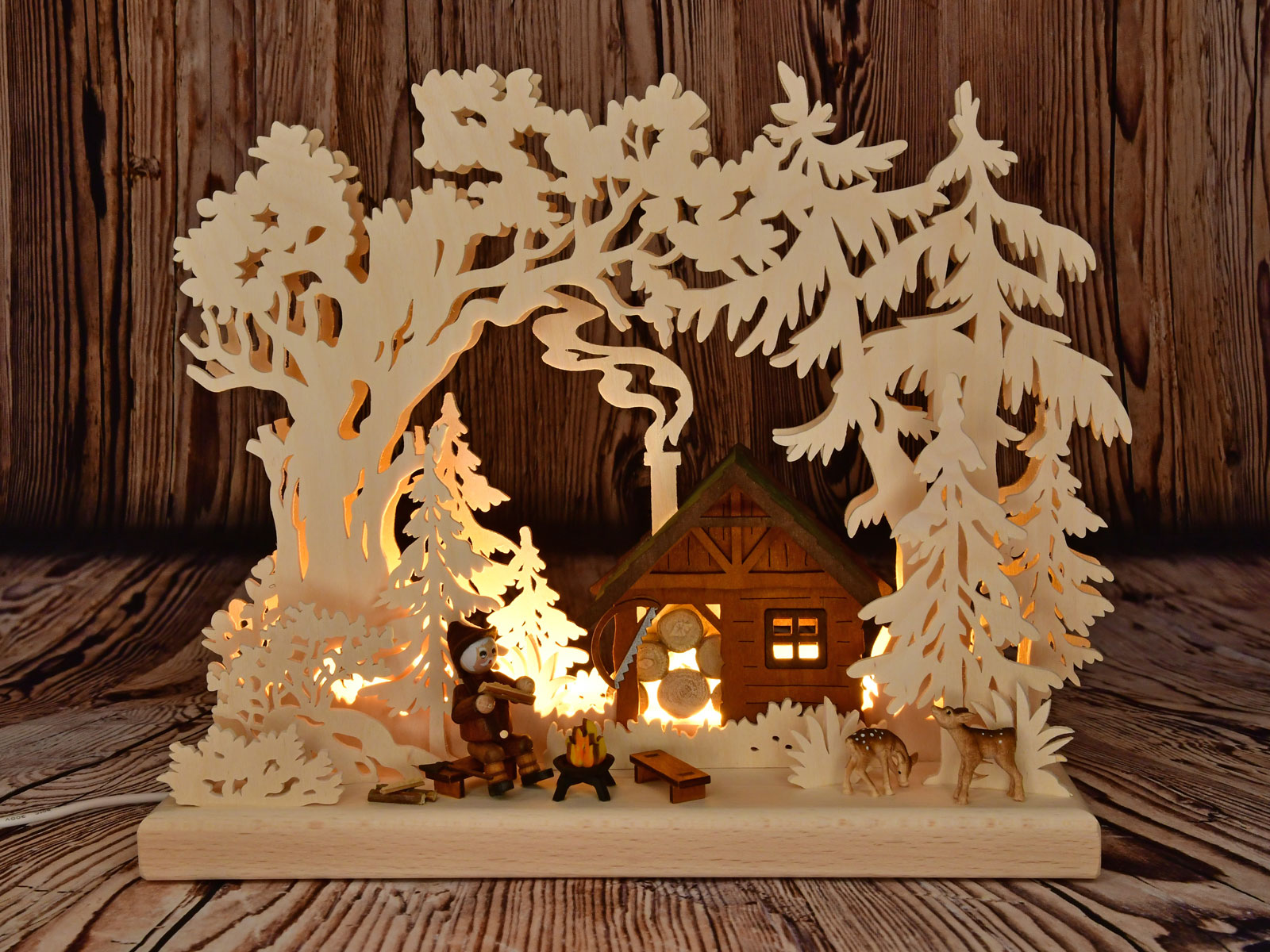 3D LED-Schwibbogen klein, Waldhaus LED-Stripe, halb USB 3D LED-Schwibbogen klein, Waldhaus LED-Stripe, halb USB