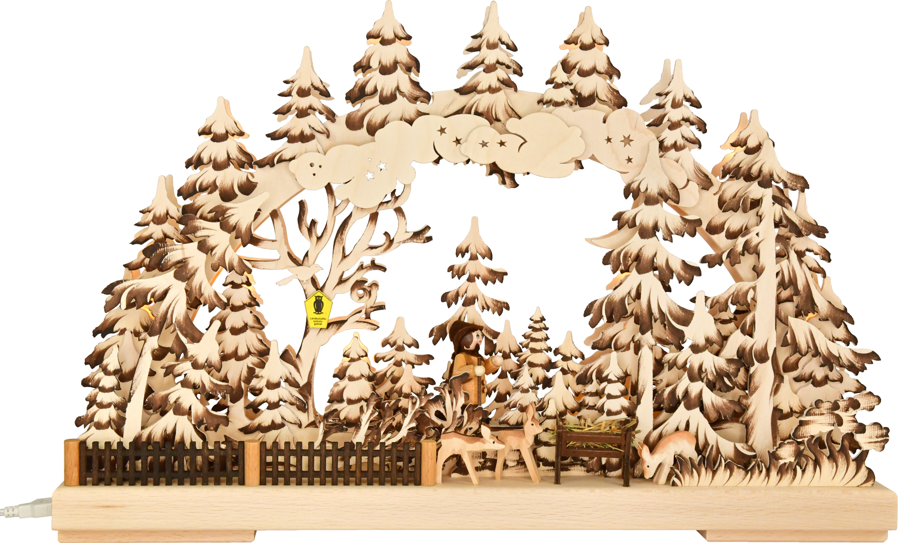 3D-Schwibbogen kl., Naturschutzgebiet, handbemalt, braun