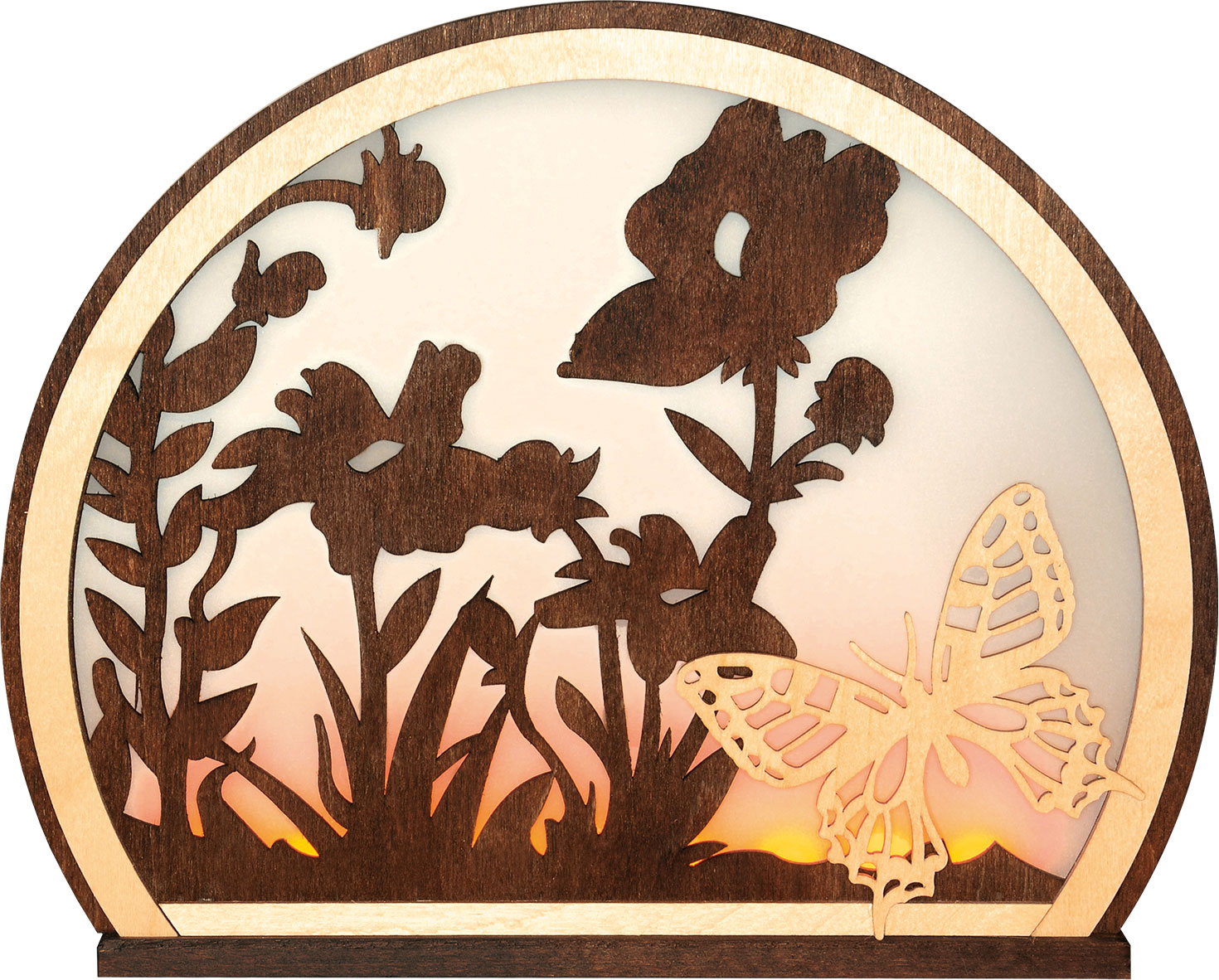 Romantikleuchte, rund, Schmetterling, braun Romantikleuchte, rund, Schmetterling, braun