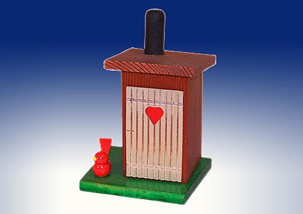 Incense burner, heart-shaped house