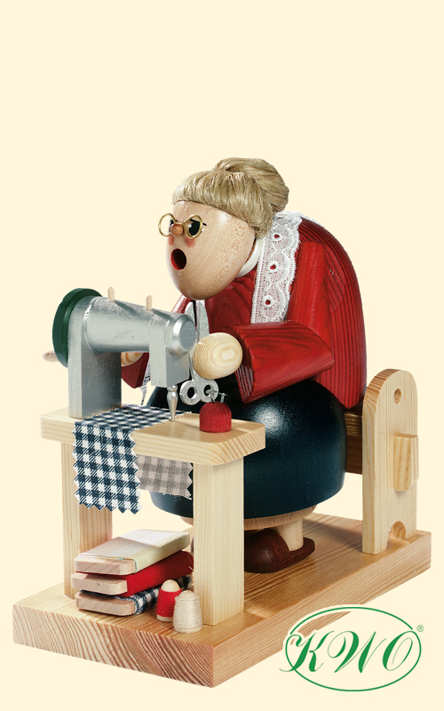 Seated seamstress, H 18 cm Incense burner