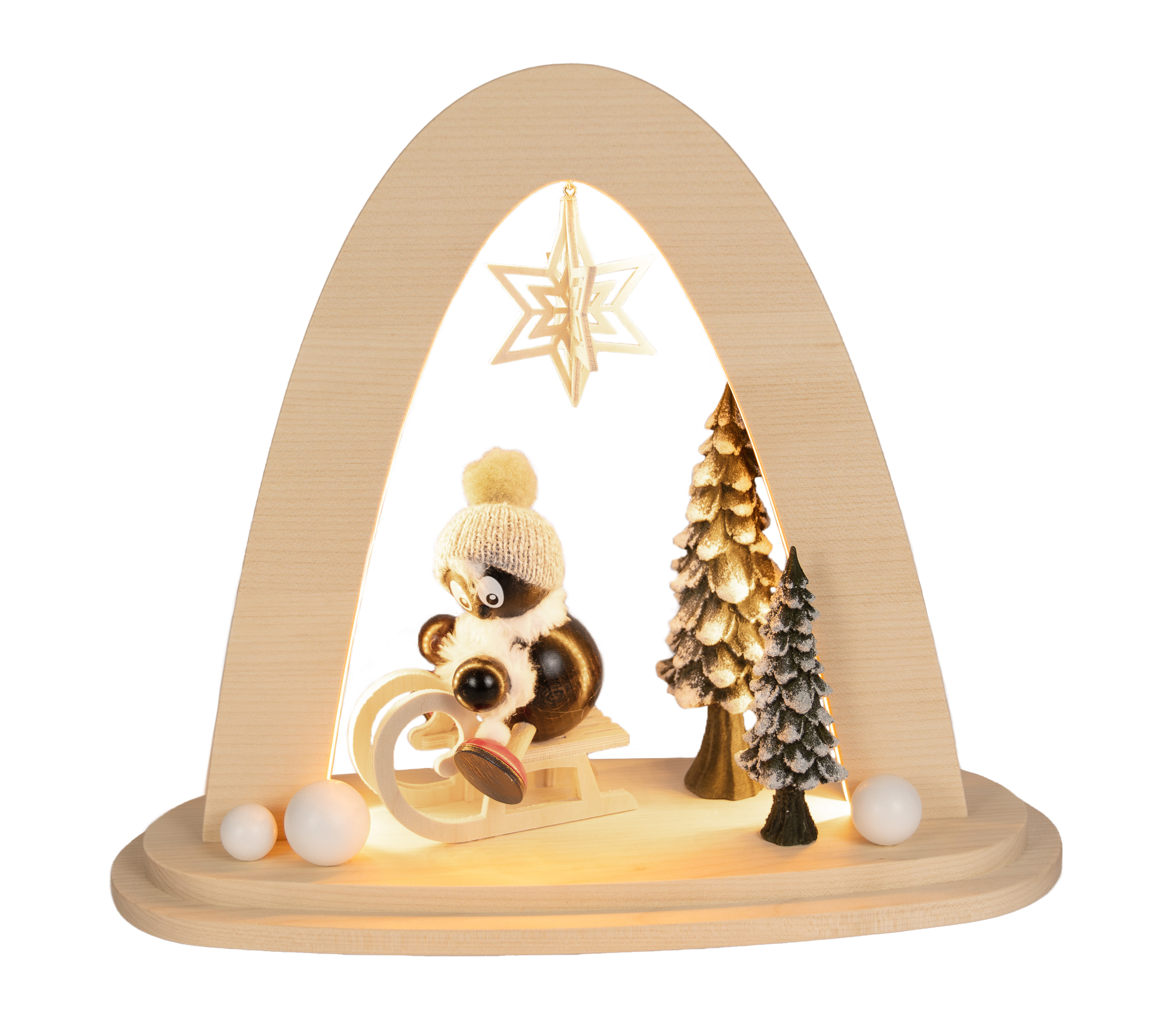 Solid wood arch, Pitti on the sledge USB power supply