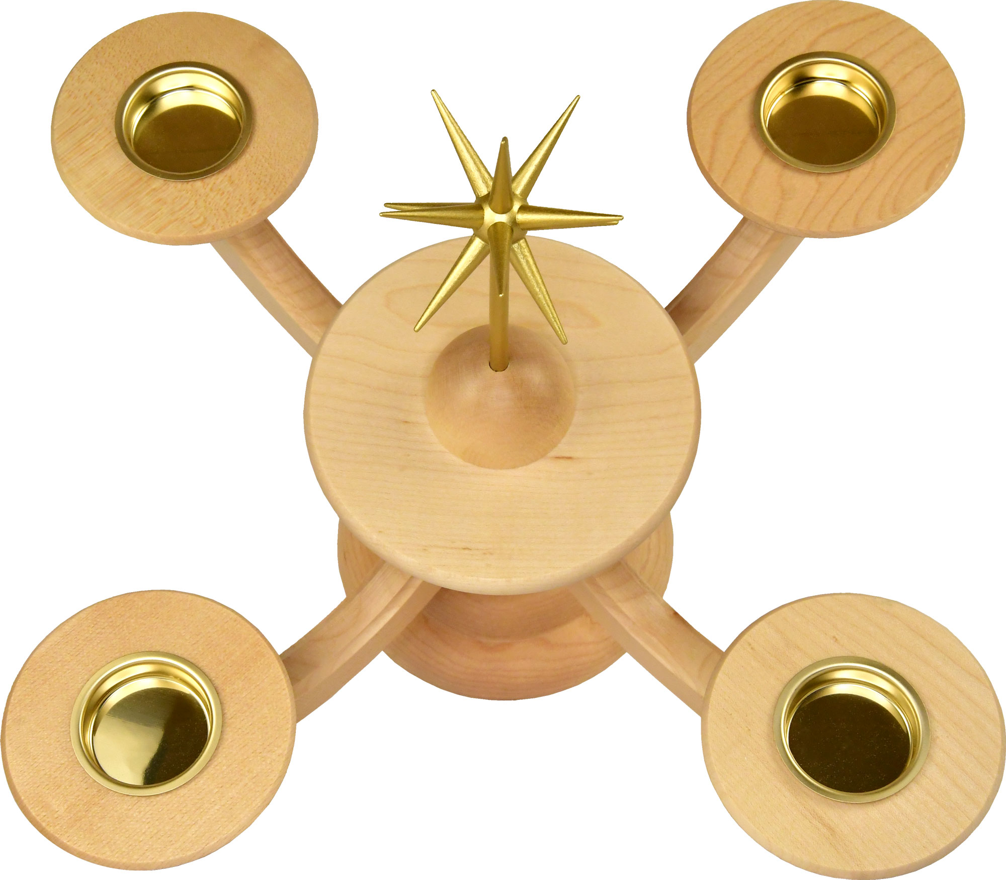 Advent candlesticks, natural, solid wood