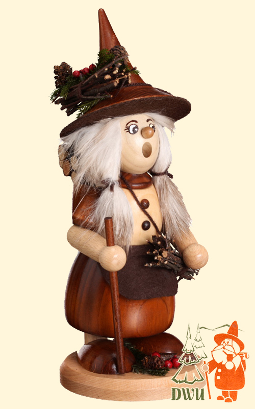Røkelsesfigur, nissekvinne, kvister, nat.