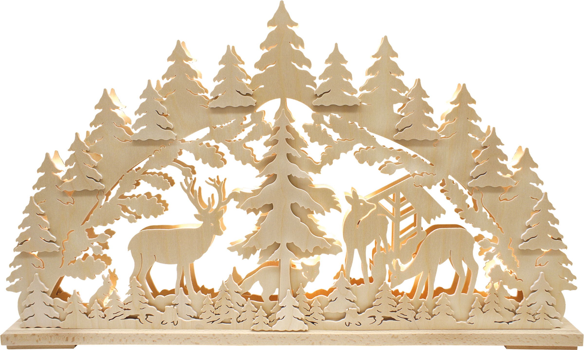 Large double candle arch, forest animals