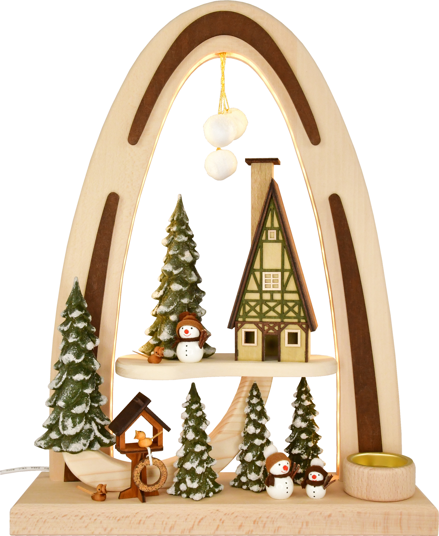 Solid wood arch, snowman fun