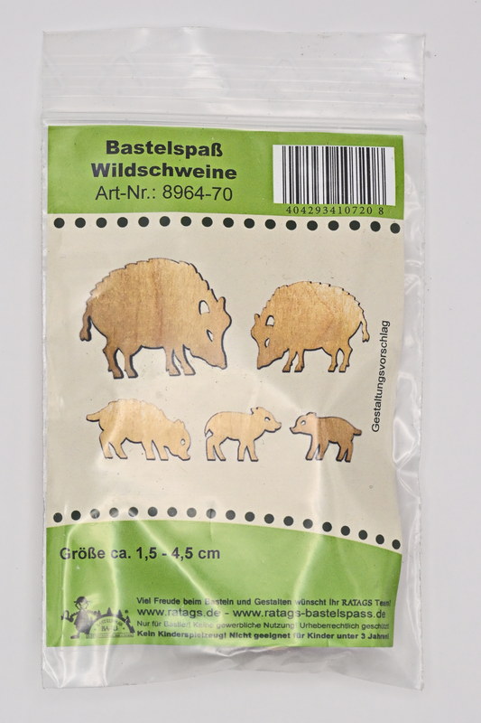 Figurenset zum Basteln, 5-teilig Wildschweinset Figurenset zum Basteln, 5-teilig Wildschweinset