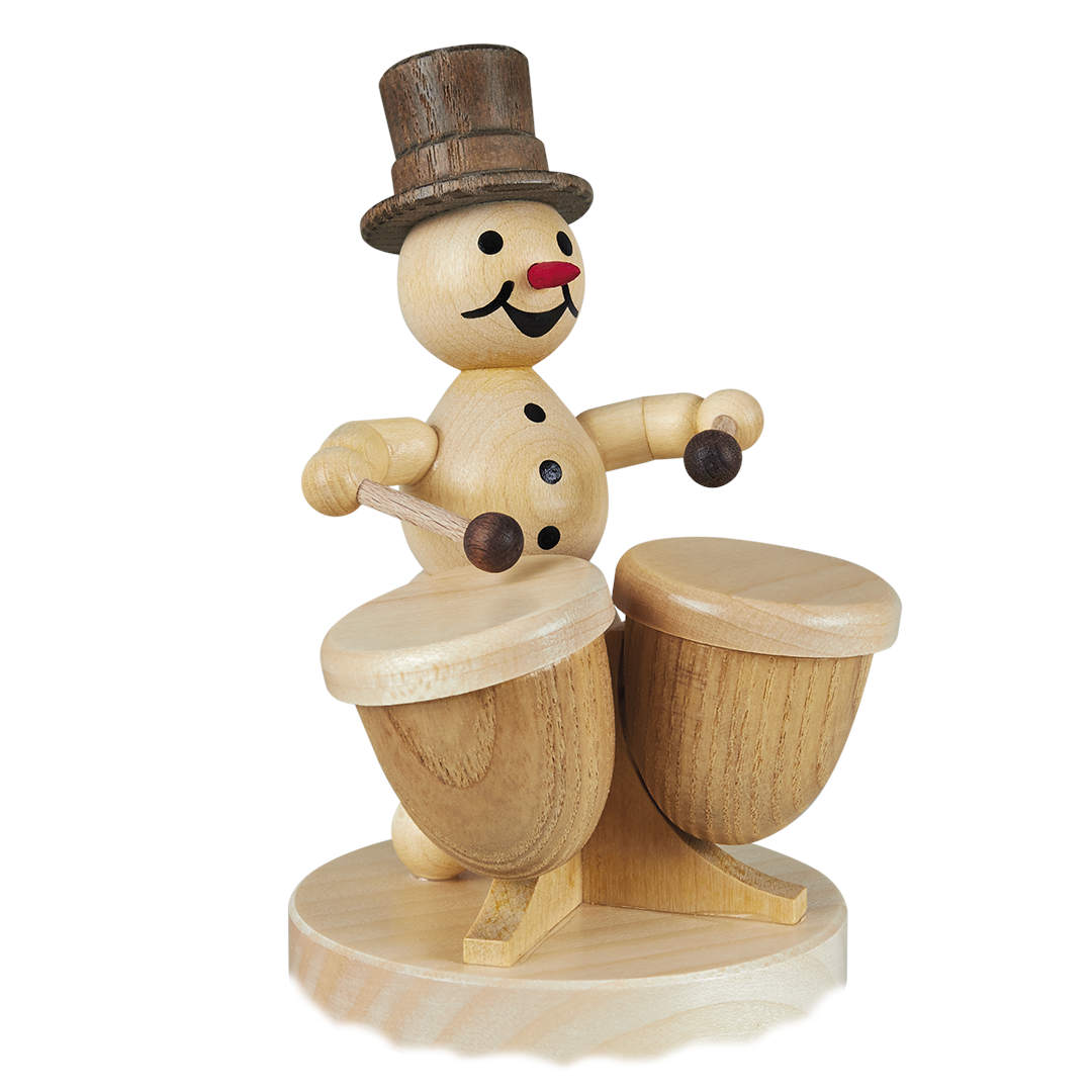 Schneemannmusikant "Kesselpauke" Sockel 12 cm
