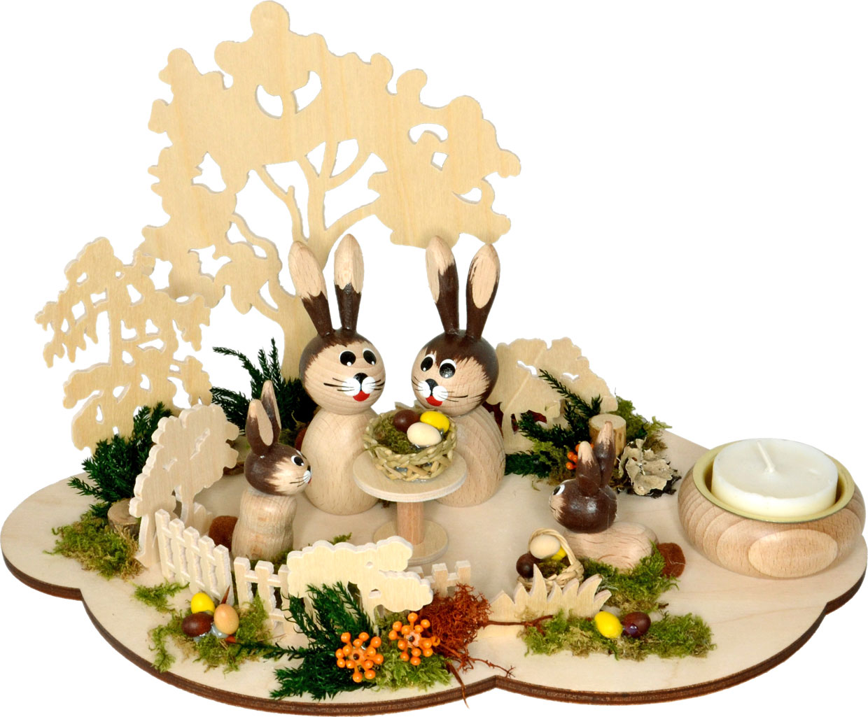 Rabbit family in the garden