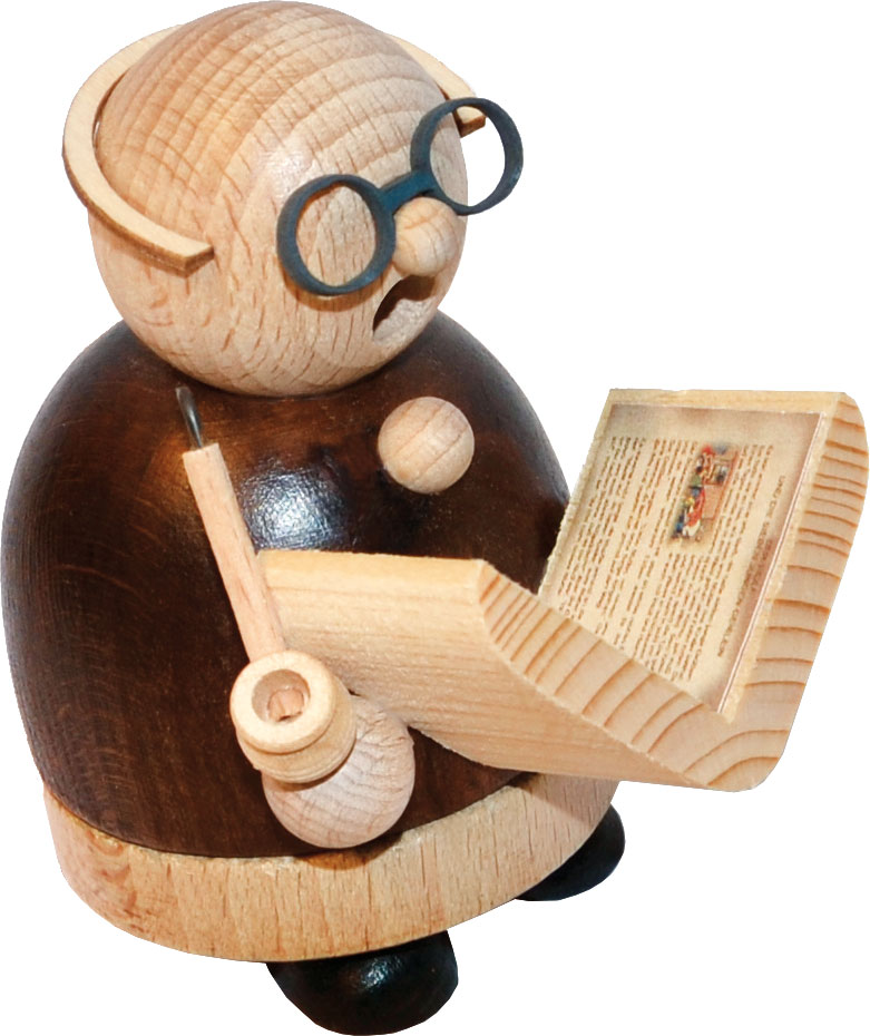Räuchermännchen,  Opa mit Buch