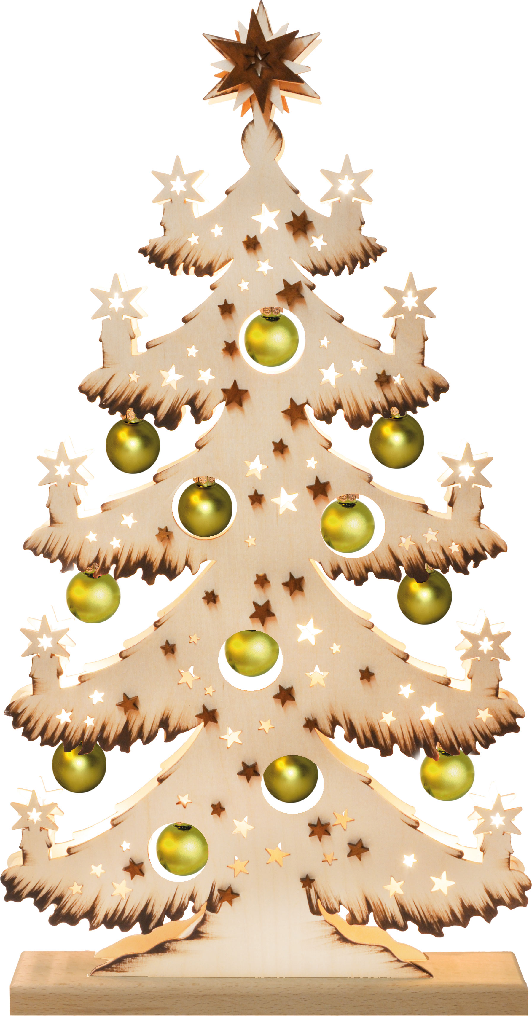 Fir tree, copper balls, hand-painted brown