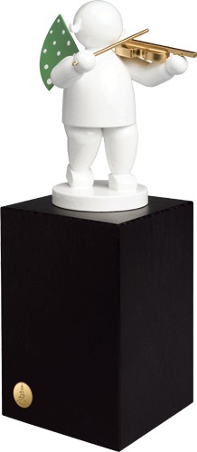 Engel mit Geige, auf großem Sockel