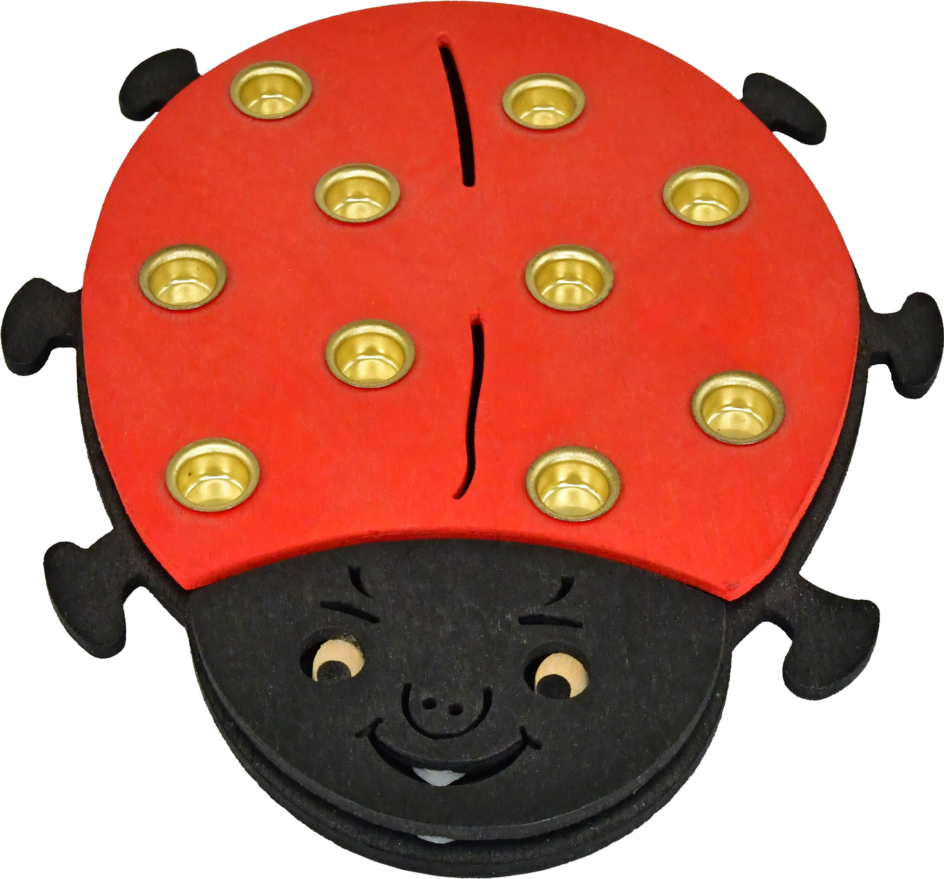 Ladybird birthday candle holder for 10 candles