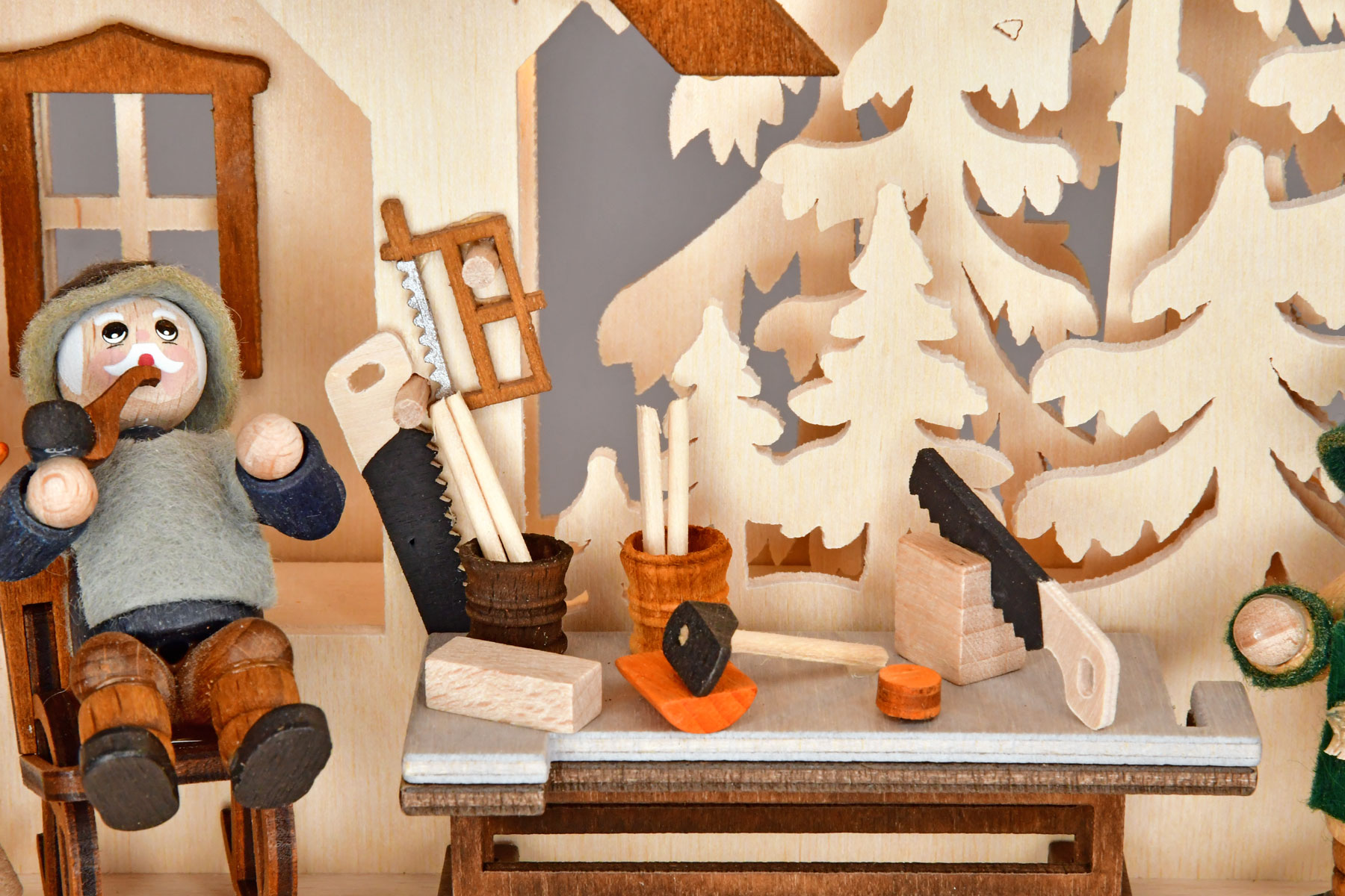 3D-Schwibbogen klein, Spielzeugmacherwerkstatt