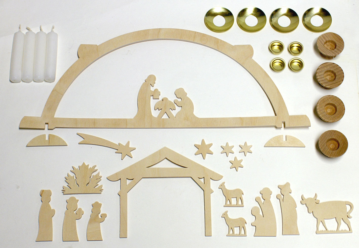 Tischschwibbogen zum Basteln, klein, Geburt Christi Tischschwibbogen zum Basteln, klein, Geburt Christi