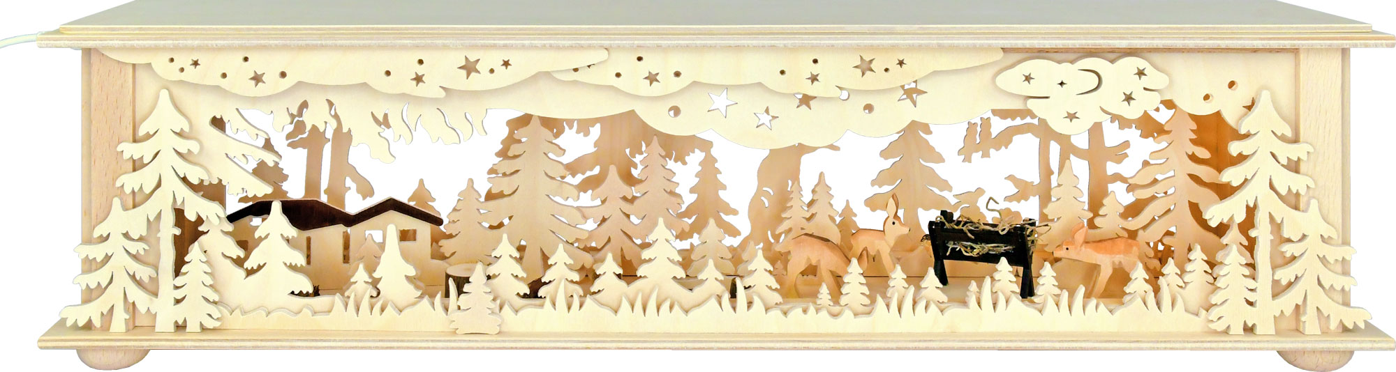 Small room light, forest with deer
