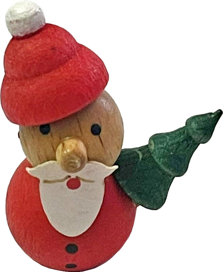 Figura do Pai Natal vermelho com árvore, 3 cm