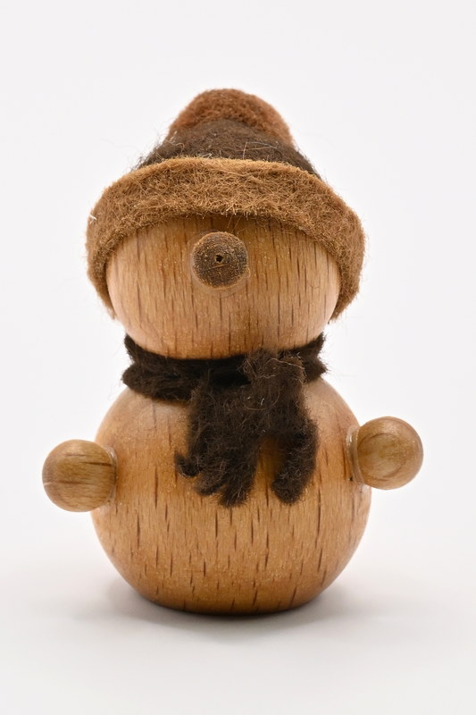 Boneco de neve, gorro castanho, 4,5 cm de altura