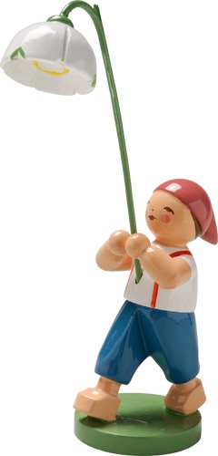 Junge mit Märzenbecher