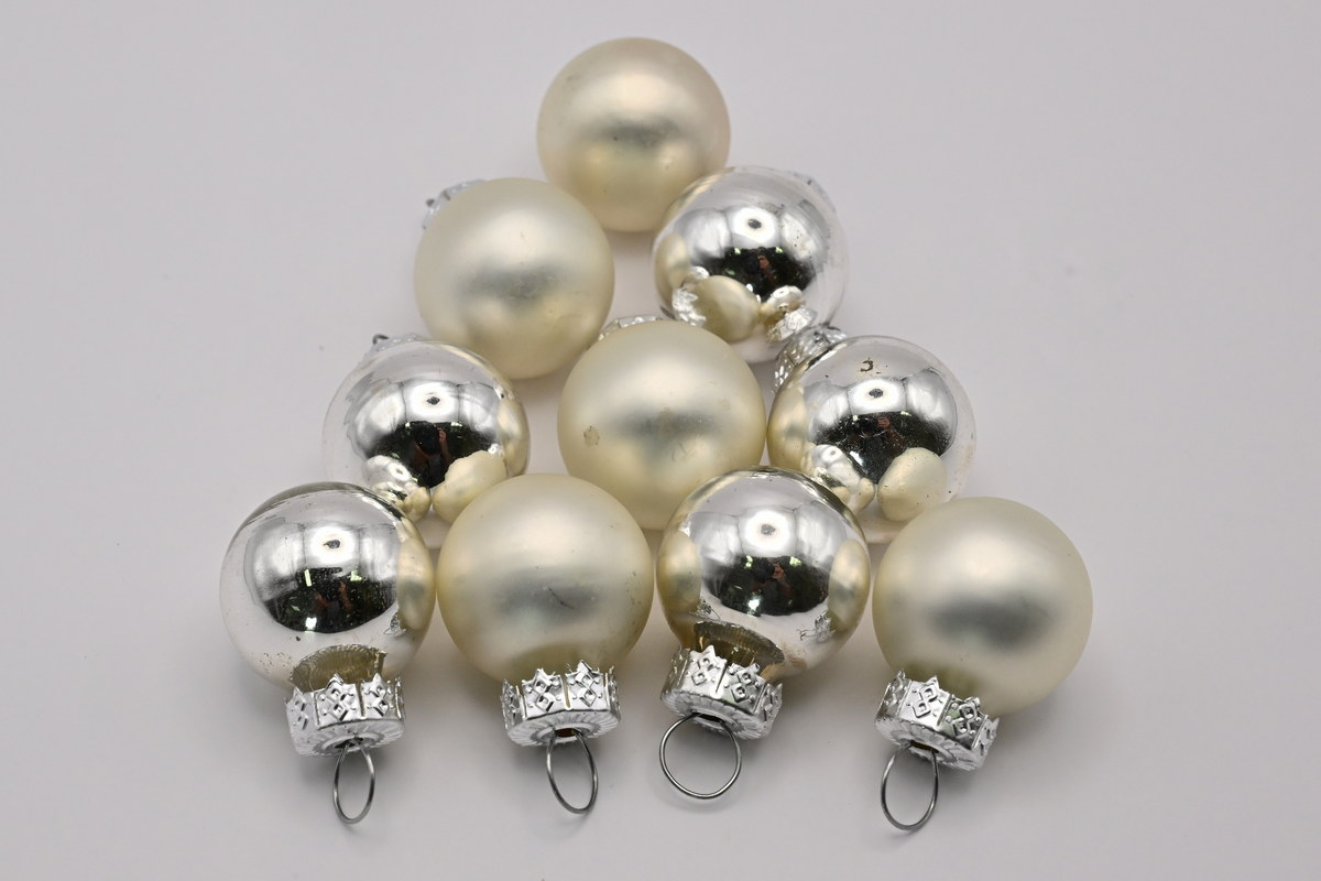 Mini-Glaskugeln, silber/glänzend/matt, 25 Stk., Ø 2 cm