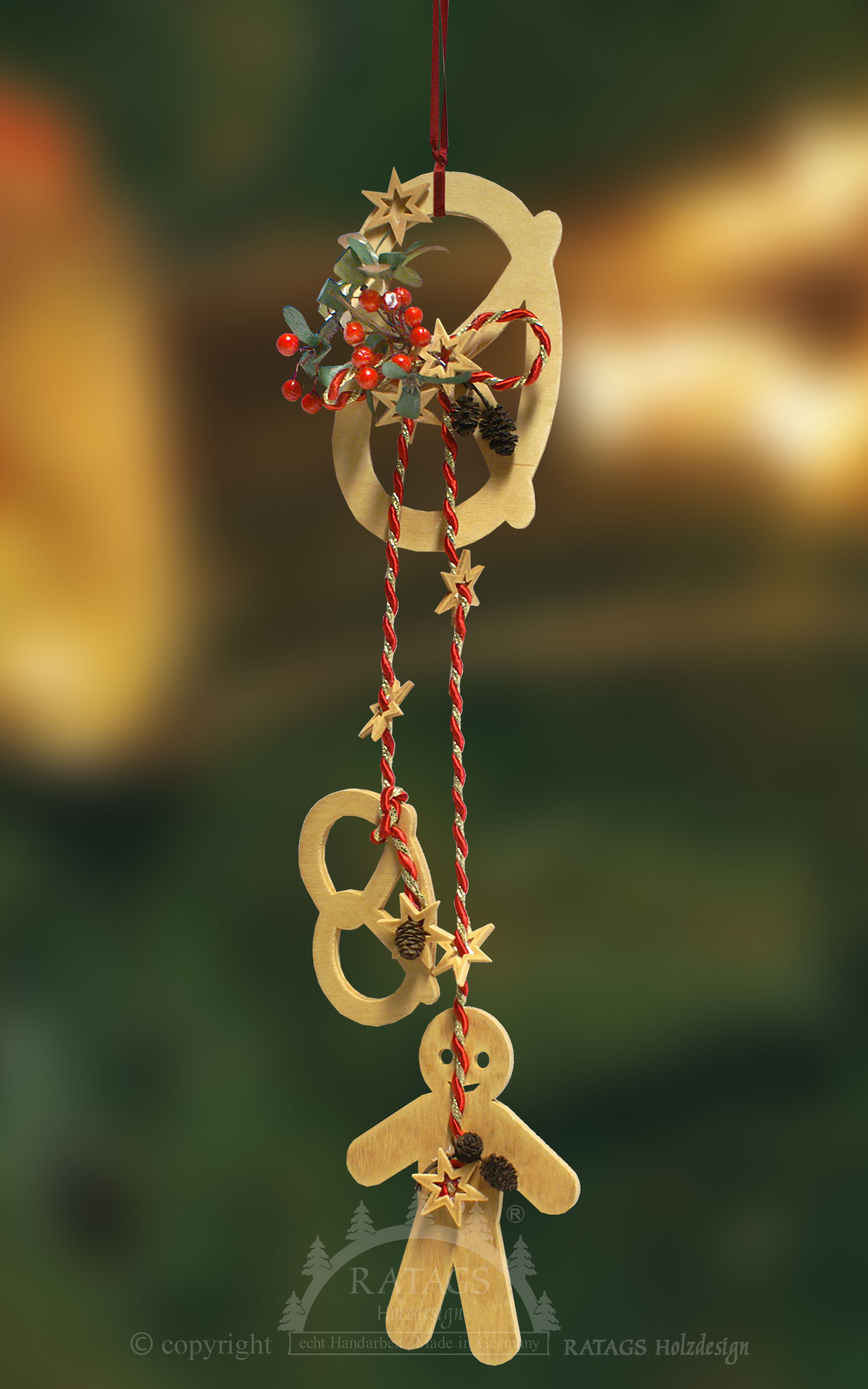 Window decoration, pretzel, light brown