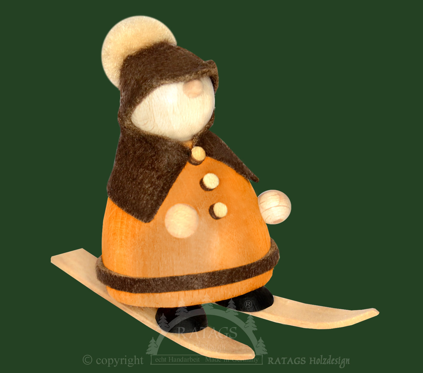 Molli, Junge Linie, auf Skiern, Bommelmü Molli, Junge Linie, auf Skiern, Bommelmü