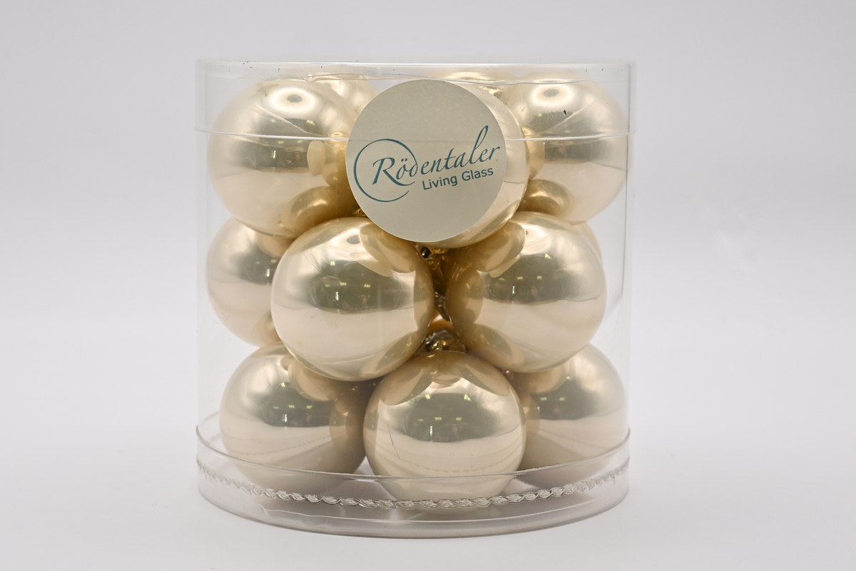 Glaskugeln, 15 Stk, 3 cm, Champagner Opal