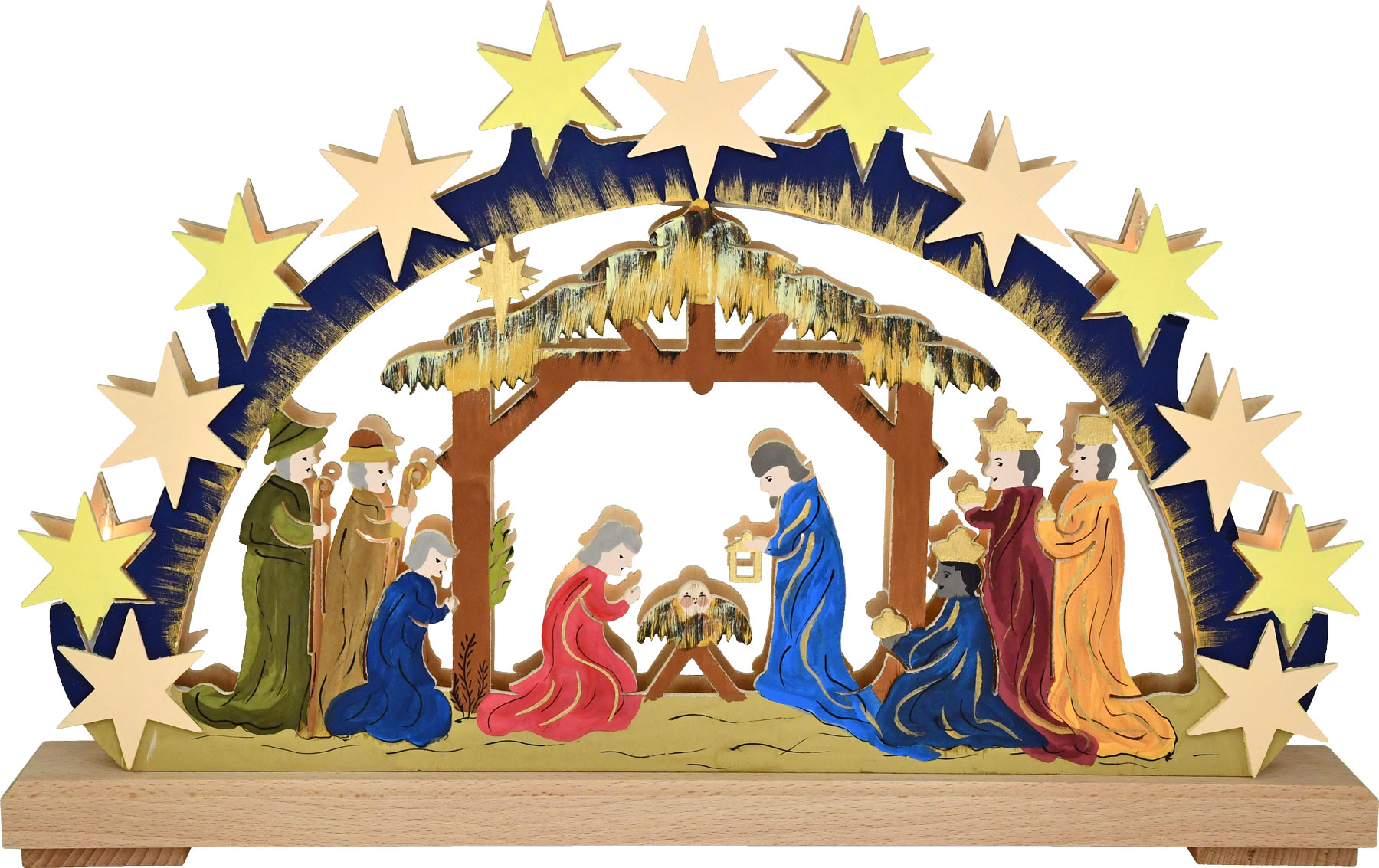 Small candle arch, Nativity scene, hand-painted summery