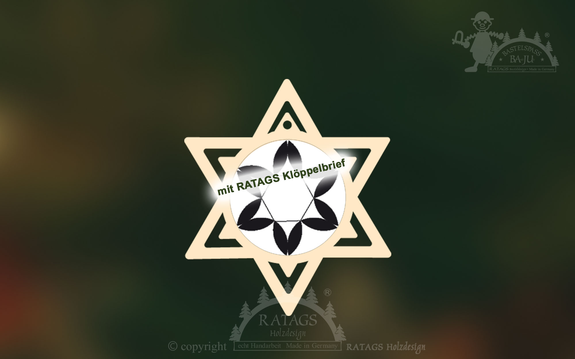 4 bobbin lace frames, stars to hang up with RATAGS bobbin lace pattern