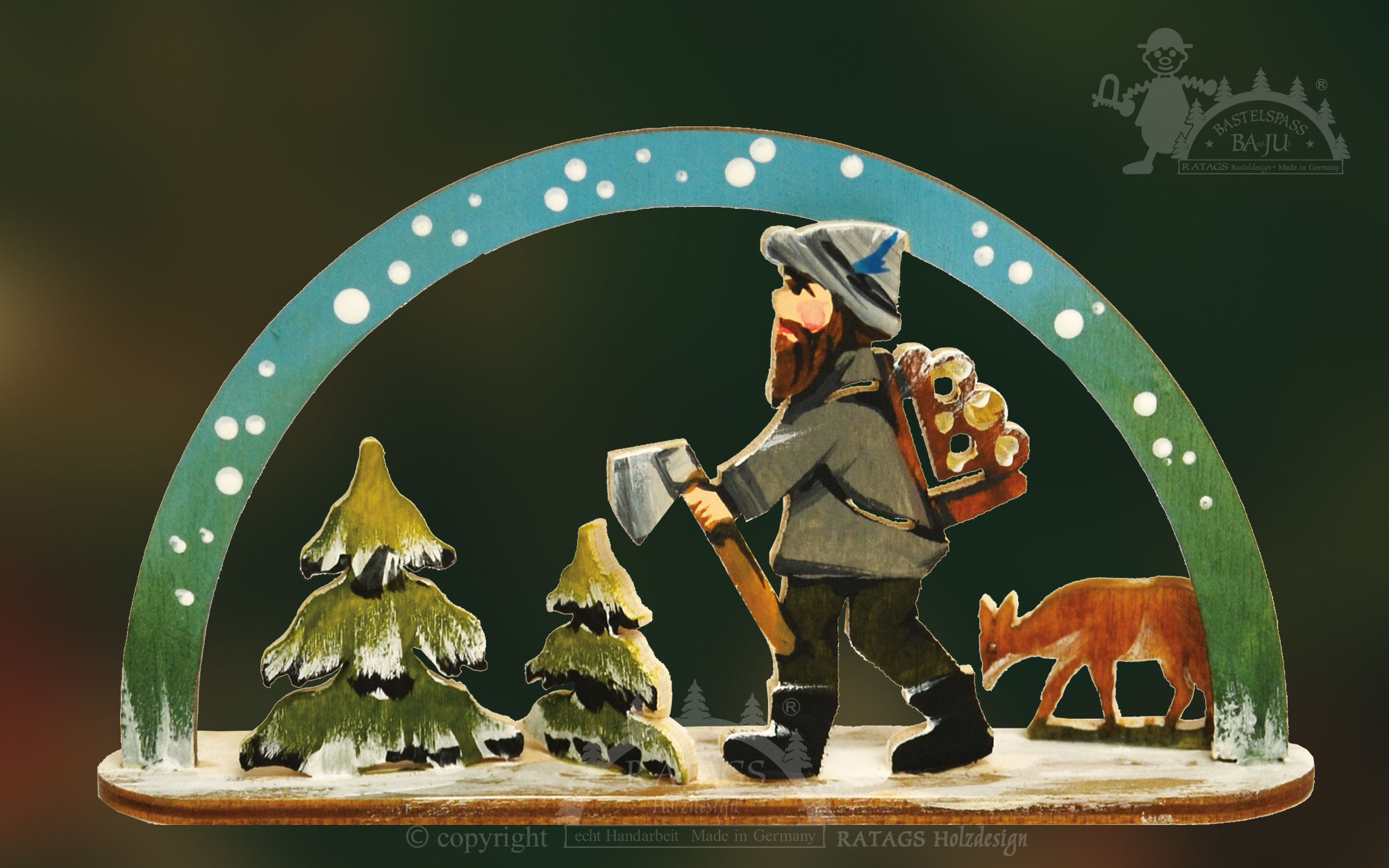 Mini-Schwibbogen zum Basteln Holzfäller Mini-Schwibbogen zum Basteln Holzfäller