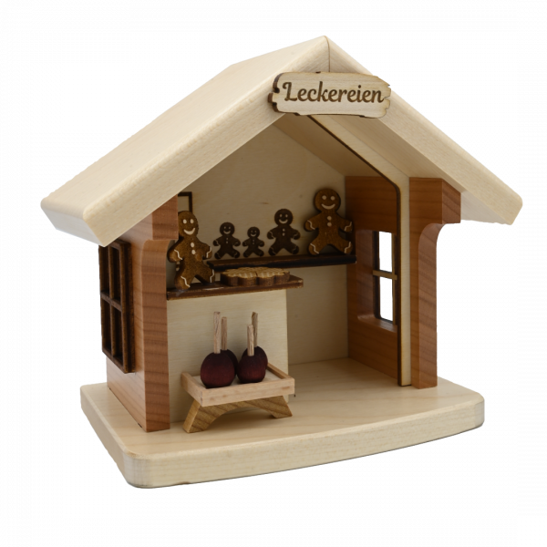 Weihnachshütte  "Leckereien" 14x14 cm beleuchtet