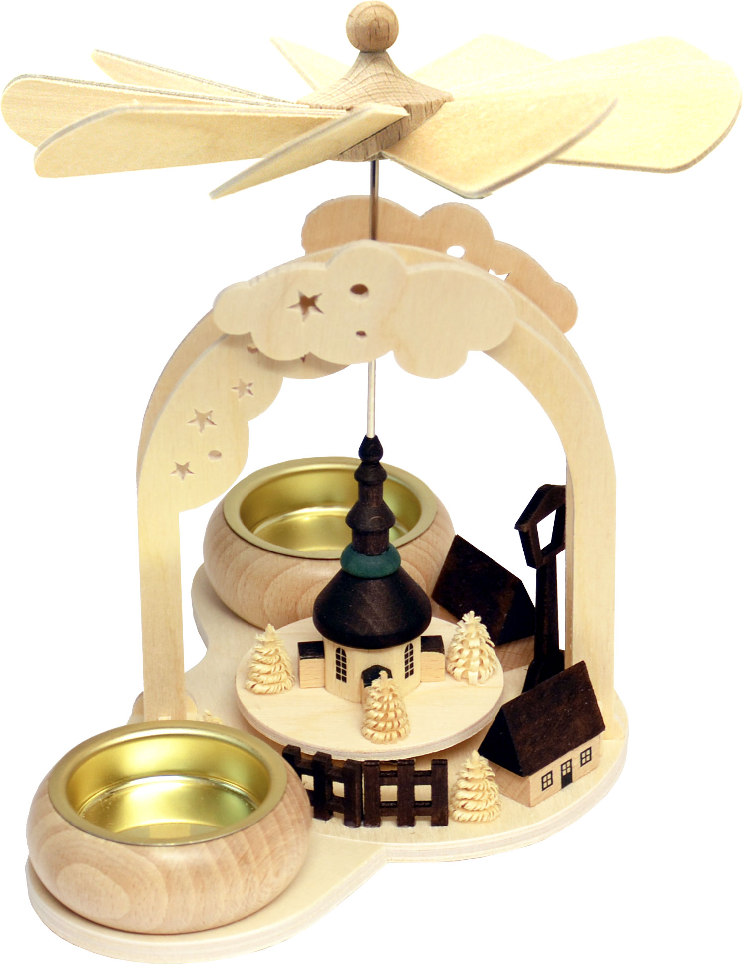 Mini pyramid, central church, tea light