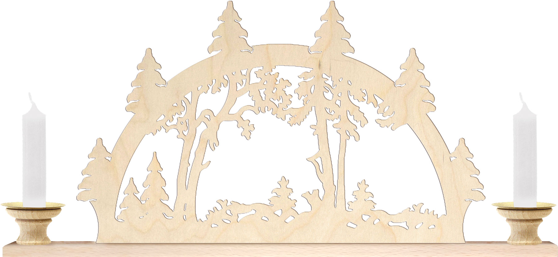 Table light arch for 2 pyramid candles Forest clearing