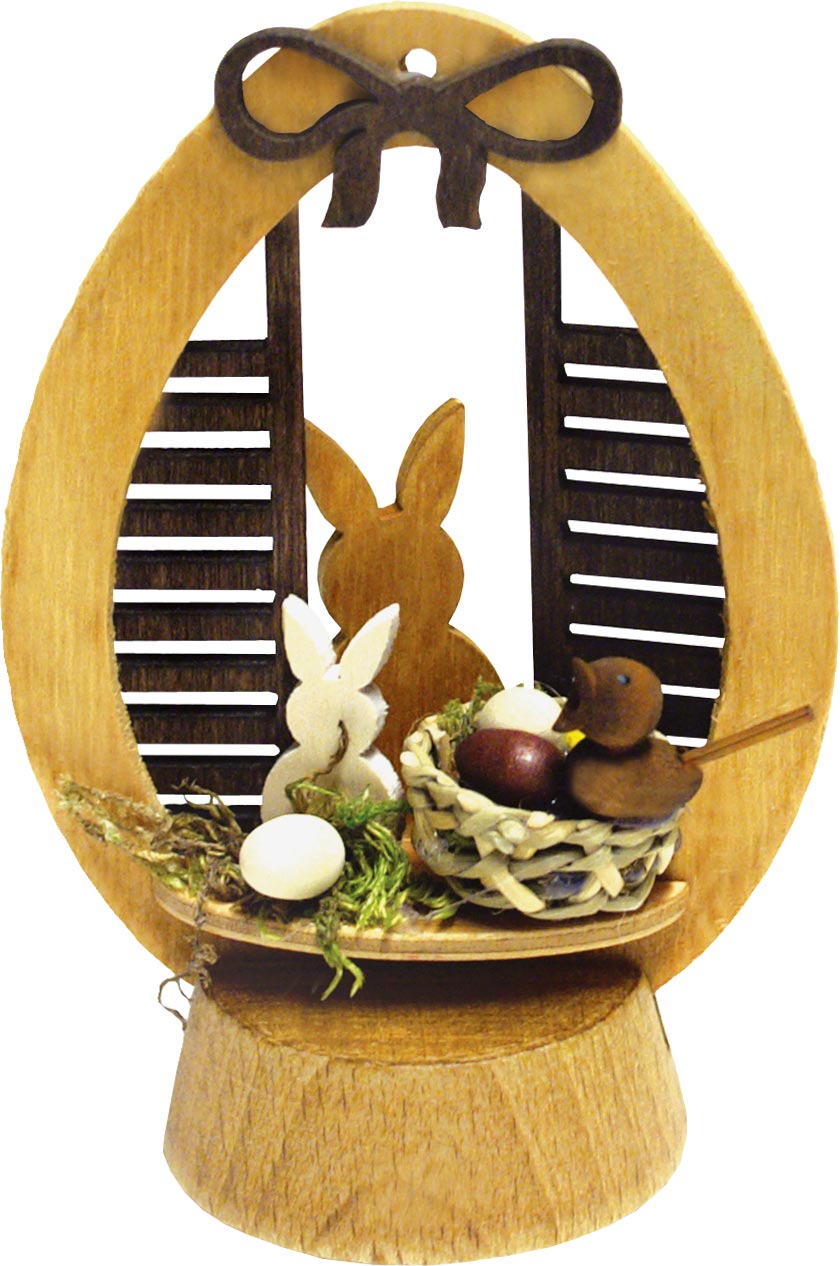 Sockelring, Vogel und Häschen am Fenster