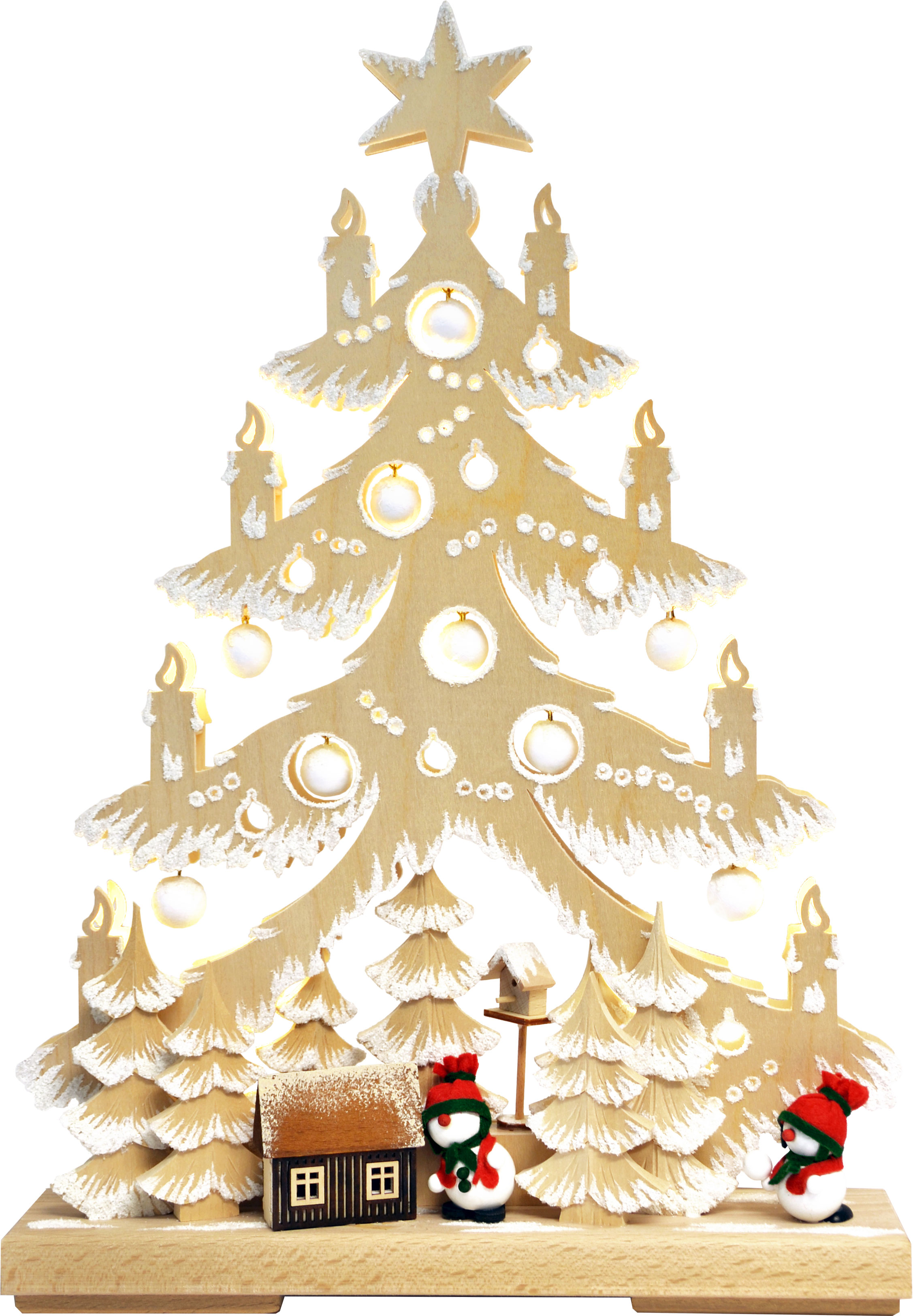 Small fir tree, snowmen, hoarfrost Hoarfrost