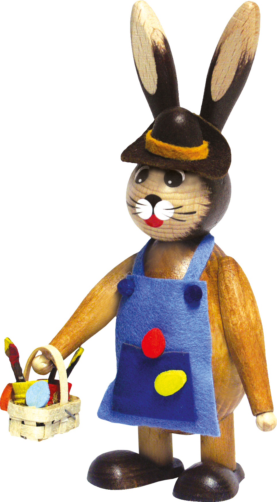 Rabbit father, brush, basket, blue