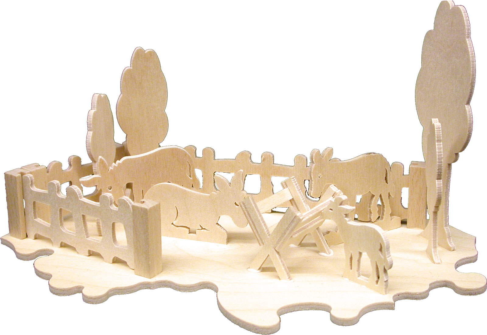 Donkey farm puzzle, for crafting, feeding area