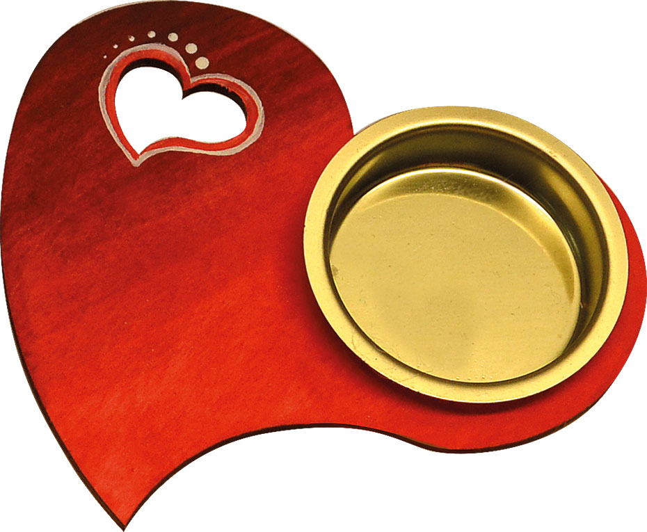 Tealight holder heart, for crafting