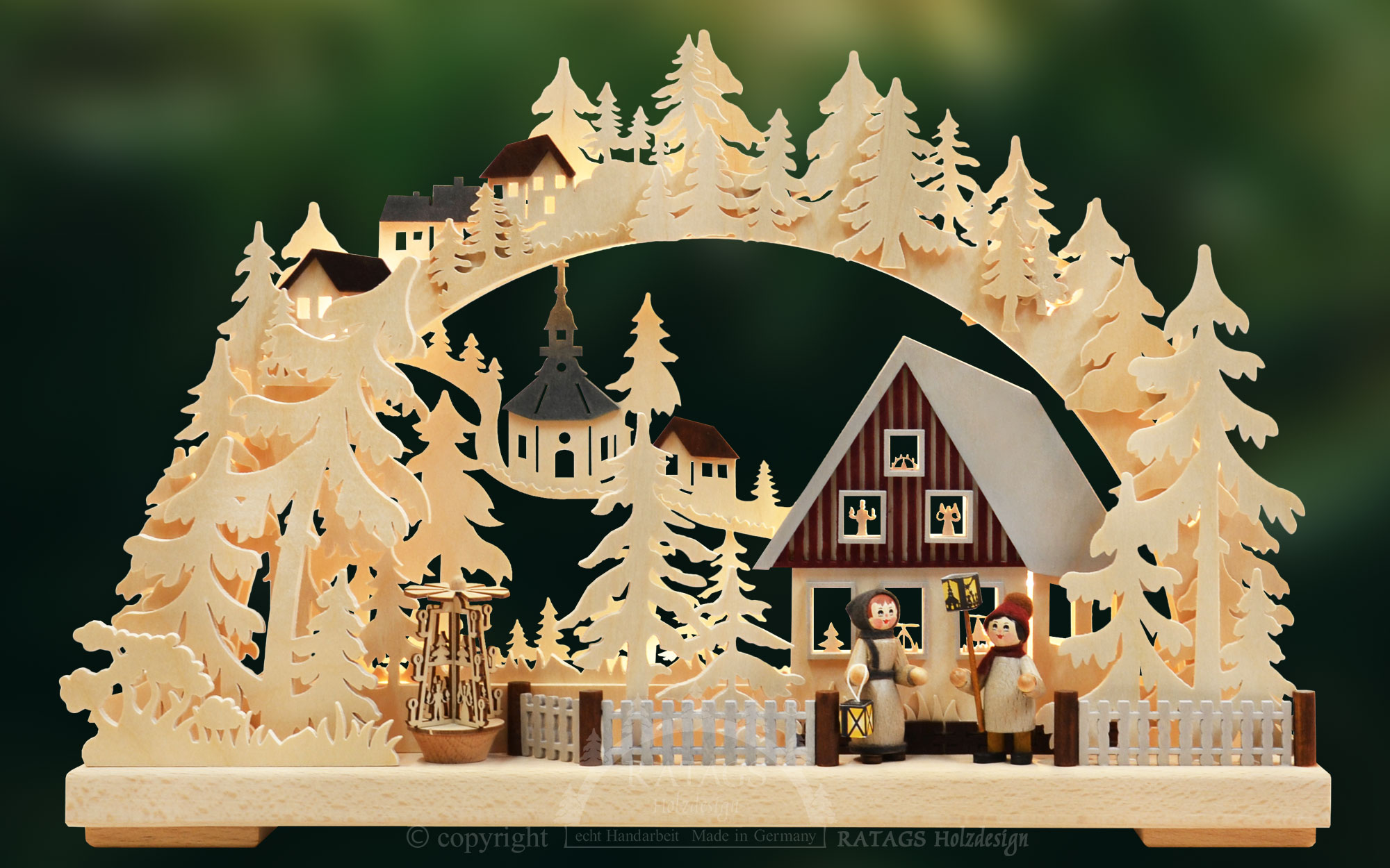 Small 3D candle arch, lantern light