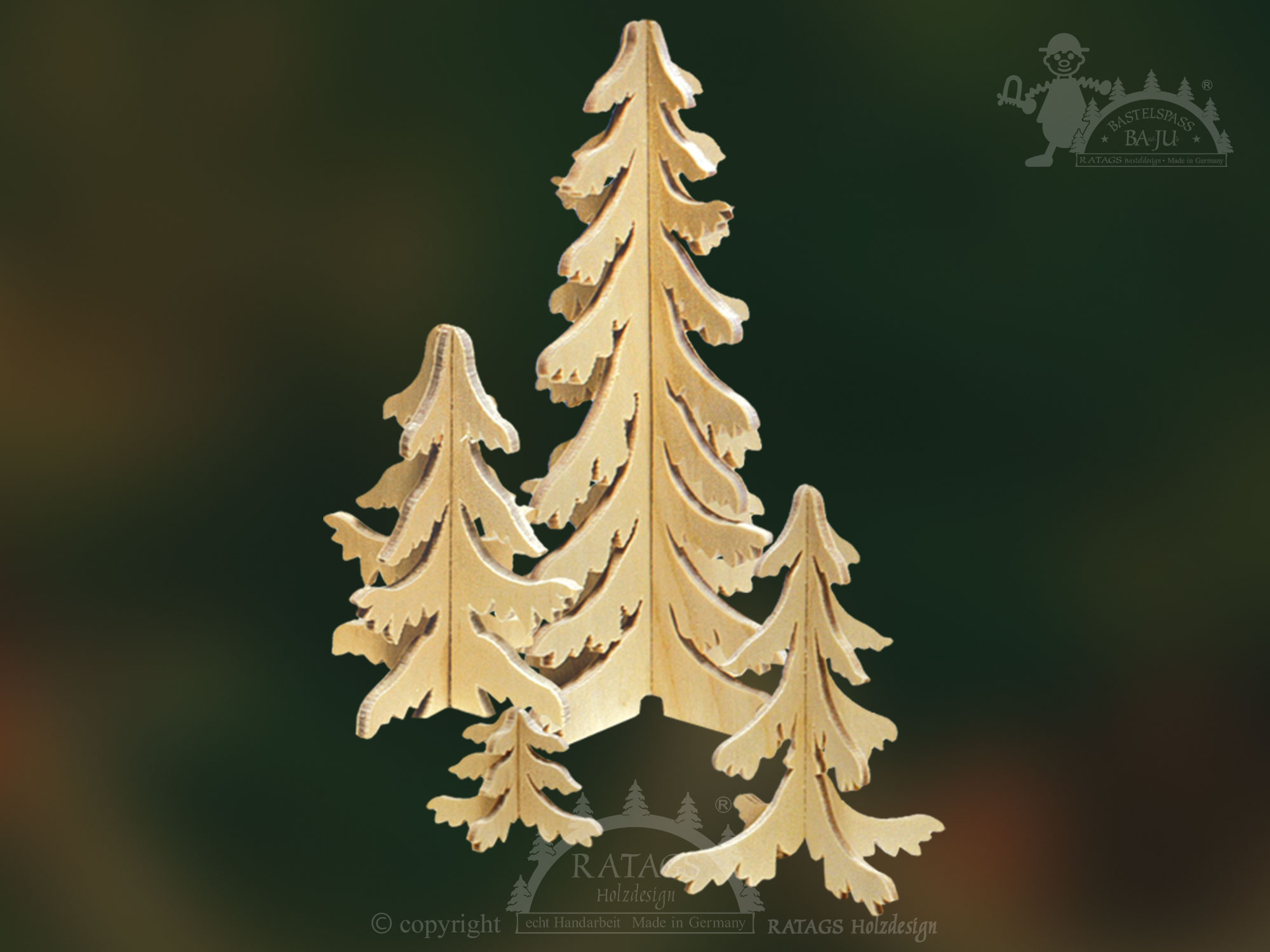Plug-in trees for crafting, set of 4