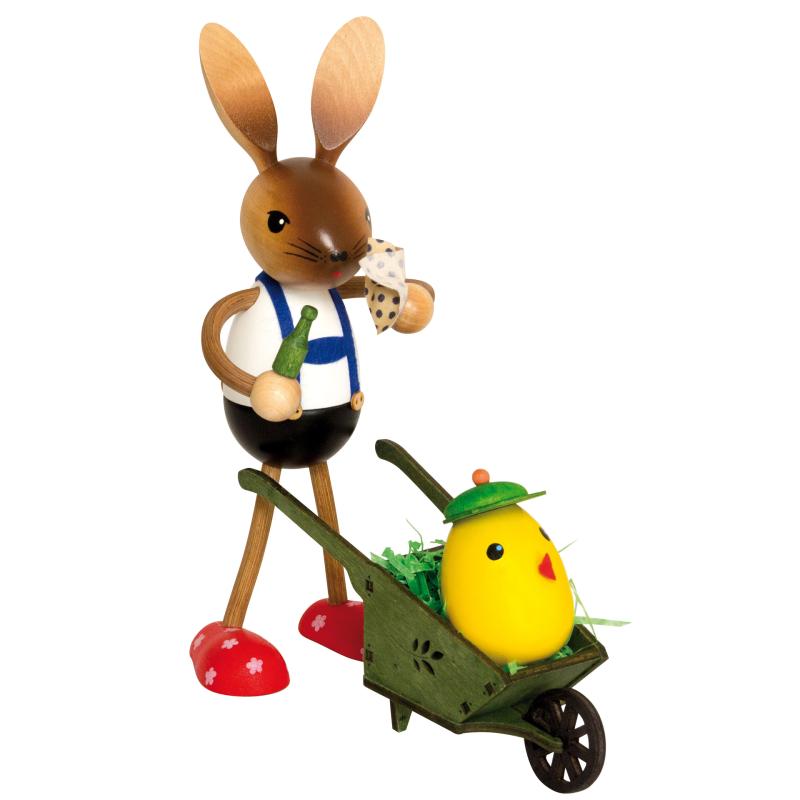 Hare with wheelbarrow and chicks