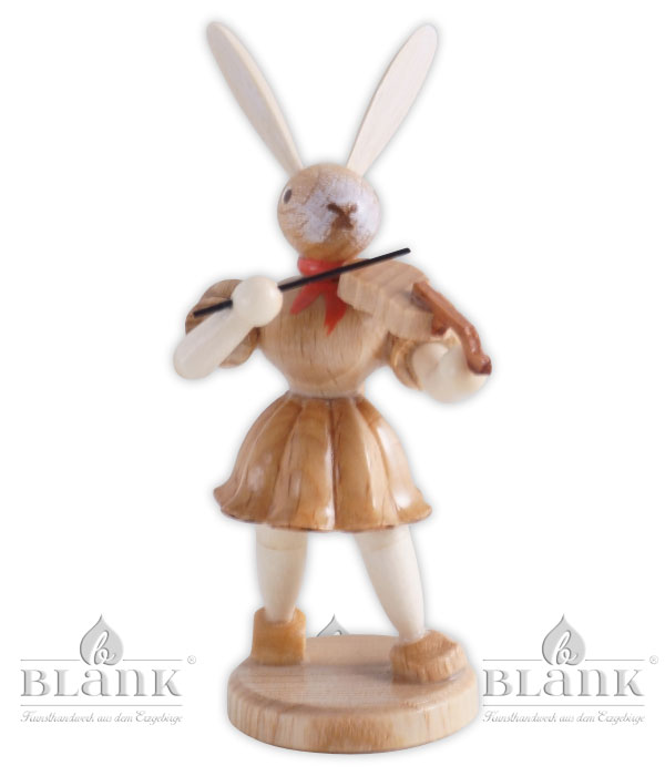 Easter bunny with violin, natural