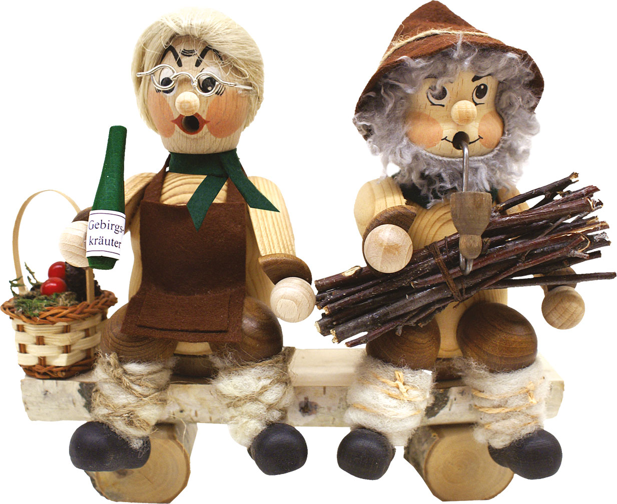 Räuchermännchen, Oma & Opa, Holzmich'l Kantenhocker